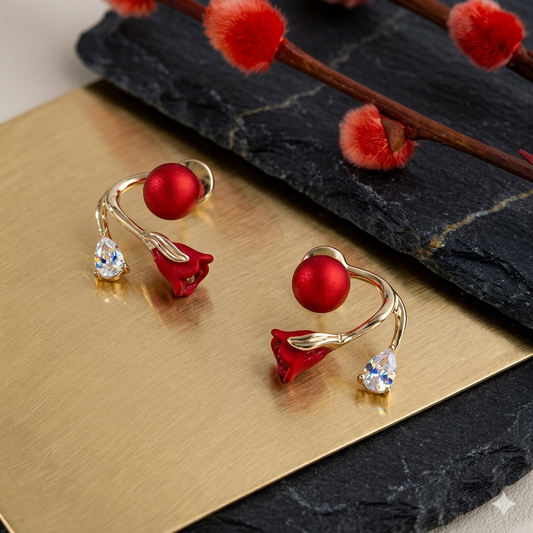 Korean earring rose edition
